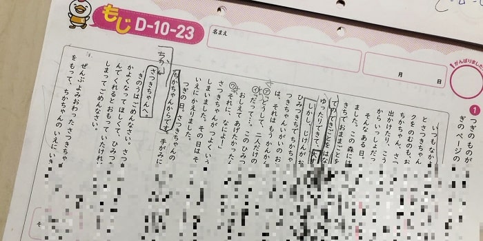 七田式プリントD長文