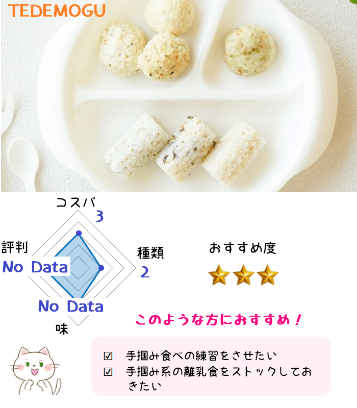 てでもぐの離乳食のコスパや評判、味、種類へのスコアが一目で分かるグラフ